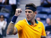 Juan Martin del Potro ballt nach einem gewonnen Punkt die Faust (Bild: KEYSTONE/AP/SETH WENIG)