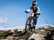 Emilie Siegenthaler fährt ein gutes WM-Rennen, doch die höher kotierten Konkurrentinnen patzen nicht (Bild: KEYSTONE/GIAN EHRENZELLER)