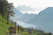 Die Rennspitze der Männer auf dem Weg auf den Pilatus. (Bild: PD (Alpnach, 9. September 2018)