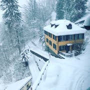 «Schnee im Überfluss vor der Haustüre» schreibt Leserin Maria Roth zu ihrem Bild aus dem tiefverschneiten St.Gallen.