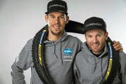 Schweizer Teamkollegen in internationalem Team: Thomas Litscher (links) und Florian Vogel. (Bild: pd)