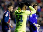 Der FC Barcelona um Malcom tat sich gegen Levante sehr schwer (Bild: KEYSTONE/AP/ALBERTO SAIZ)