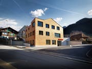 Das neue Bankgebäude der Raiffeisenbank Schächental in Bürglen soll am 4. Februar eröffnet werden. (Visualisierung: PD, Bürglen, Januar 2019)