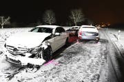 Drei Autos waren am Unfall beteiligt. (Bild: Luzerner Polizei)