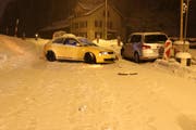 Am Mittwoch, nach 22 hr, stiessen zwei Autos auf der Appenzeller Strasse zusammen. (Bild: Stadtpolizei St.Gallen - 9. Januar 2019)