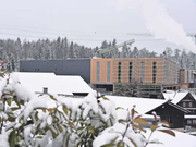 Die Halle des neuen Plattenwerks der Schilliger Holz AG überspannt einen grossen Teil Geschäftsleiter, Schilliger Holz AG des Firmengeländes. (Bild: PD)