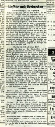 Über einen Lawinenniedergang beim Säntismassiv wird im «Tagblatt» vom 28. Januar 1942 berichtet. (Bild: Tagblatt-Archiv)