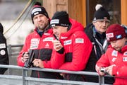 Berni Schödler (Mitte): «Nach der Vierschanzentournee waren wir erleichtert.» (Bild: Urs Flüeler/KEY)