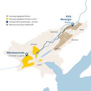 Die neue Transportleitung für Fernwärme zwischen Perlen und Emmen. (Bild: EWL Energie Wasser Luzern)
