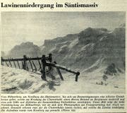 1965 wurden Alphütten der Sennensiedlung Siebenhütten verschüttet, wie es in diesem «Tagblatt»-Artikel vom 1. Mai 1965 heisst. (Bild: Tagblatt-Archiv)