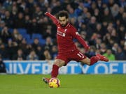 Mohamed Salah erzielt hier auf Foulpenalty Liverpools Siegestor (Bild: KEYSTONE/EPA/JAMES BOARDMAN)