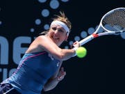Fühlt sich wieder 100 Prozent fit: Timea Bacsinszky im Einsatz beim WTA-Turnier in Sydney (Bild: KEYSTONE/AP/RICK RYCROFT)