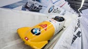 Pius Meyerhans (vorne) darf nur noch im Viererbob Weltcup fahren. Bild: pd (Königsee, 10. Januar 2018)