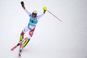Ramon Zenhäusern hat Grund zur Freude. (Bild: Peter Schneider/Keystone (13. Januar 2019))