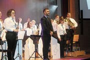 Auftritt im Gemeindezentrum Mörschwil: Die Bürgermusik Mörschwil unter Leitung von Roman Pizio. (Bild: Manuela Bruhin)