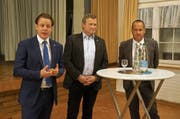 Die Kandidaten: Yves Noël Balmer, Alfred Stricker und Hansueli Reutegger (von links) stellen sich am 10. Februar der Wahl. (Bild: Martin Brunner)