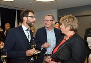 Braunaus Gemeindepräsident David Zimmermann im Gespräch mit der Thurgauer Regierungsratspräsidentin Cornelia Komposch