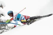 Im 2. Slalomlauf eingefädelt und ausgeschieden: der Hergiswiler Reto Schmidiger. (Bild: Marco Tacca/Keystone (Adelboden, 13. Januar 2019))