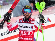 Marcel Hirscher bejubelt seinen neunten Saisonsieg (Bild: KEYSTONE/JEAN-CHRISTOPHE BOTT)