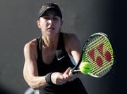 Belinda Bencic während ihrer Erstrundenpartie gegen Katerina Siniakova. (Bild: Aaron Favila/AP Photo (Melbourne, 14. Januar 2019))