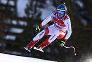 Niels Hintermann auf dem Weg zu Rang 14 in Bormio. (Bild Alessandro Trovati/AP Photo (Bormio, I28. Dezember 2018))
