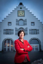 Barbara Frei vor dem Waaghaus, dem Tagungsort des St.Galler Stadtparlaments. (Bild: Urs Bucher/14. Januar 2019)