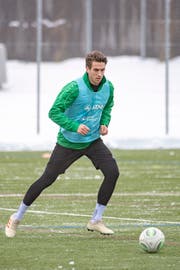 Simone Rapp beim Trainingsstart des FC St.Gallen im Gründenmoos. (Bild: Urs Bucher)