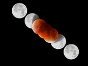 Am Montagmorgen gerät der Mond erneut in den Kernschatten der Erde und erscheint dann rotbraun. (Bild: Thomas Baer)