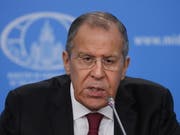 Der russische Aussenminister Sergej Lawrow an seiner jährlichen Medienkonferenz. (Bild: KEYSTONE/EPA/YURI KOCHETKOV)