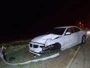 Einen Kandelaber gefällt hat eine betrunkene Autofahrerin in Hochdorf LU. (Bild: Luzerner Polizei)
