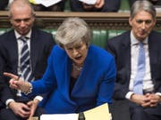 Theresa May am Mittwochabend im Parlament in London kurz vor der Vertrauensabstimmung, die sie dann gewann. (Bild: Keystone/AP/MARK DUFFY)