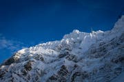 Der Säntis bei Sonnenschein und blauem Himmel. (Bild: Raphael Rohner)