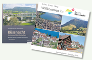 Links die kürzlich verteilte Informationsbroschüre des Solothurner Verlags Proinfo, rechts die offizielle Broschüre des Bezirks Küssnacht. (Bild: PD)