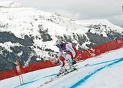 Beat Feuz unterwegs auf der Lauberhorn-Abfahrt. (Bild: Gabriele Facciotti/AP Photo (Wengen, 17. Januar 2019))