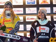 Sina Candrian (ganz rechts) erreicht den Final am Slopestyle-Weltcup in Laax (Bild: KEYSTONE/EPA ANSA/DANIEL DAL ZENNARO)