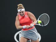 Druckvoll und konzentriert: Timea Bacsinszky steht am Australian Open ohne Satzverlust in der 3. Runde (Bild: KEYSTONE/EPA/MAST IRHAM)