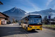 Das Elektropostauto ist seit vergangenem Herbst unterwegs. (Bild: Corinne Glanzmann (Alpnach, 16. Januar 2019))