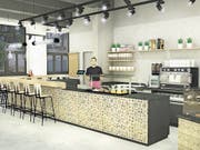 Die Visualisierung zeigt, wie das Innere des Cafés nach der Eröffnung aussehen könnte. (Bilder: PD/Ladenmacher AG)