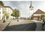 So soll Teufen einmal nach dem Bau der Doppelspur aussehen. (Bild: Visualisierung: PD)