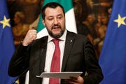 Geniesst immer mehr Zustimmung: Die italienische Lega-Partei um Innenminister Matteo Salvini. (Riccardo Antimiani/ANSA via AP (Rom, 17. Januar 2019))