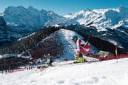 Mit perfekter Technik fliegt Vincent Kriechmayr am Lauberhorn zum Sieg. (Bild: Anthony Anex/Keystone (Wengen, 19. Januar 2019))