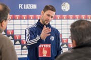 FCL-Torhüter-Legende David Zibung (34) am Mittwoch anlässlich der Medienkonferenz vor dem Trainingsauftakt zur Rückrunde. (Urs Flüeler/Keystone (Luzern, 2. Januar 2019))