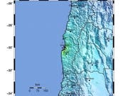 Das Zentrum des Bebens lag im Westen Chiles an der Küste. Es wurde vorübergehend ein Tsunami-Alarm ausgelöst. (Bild: KEYSTONE/EPA USGS/USGS / HANDOUT)