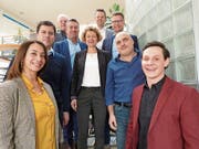 Neun für sieben Sitze: Teresia Russo, Patrick Schneider, Urs Thalmann, Stefan Mühlemann, Monika Roost-Brunner, Andreas Meister, Patrik Stacher, Freddy Wyss und Simon Frey. (Bild: Kurt Lichtensteiger)