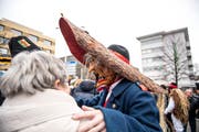 Gallivater-Abholung 2019 auf dem Dorfplatz in Kriens. (Bild: Roger Grütter)