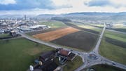 ESP Wil West: Am südöstlichen Ende Münchwilens sind 1500 bis 2000 und in der angrenzenden Industriezone Gloten (Gemeinde Sirnach) 250 bis 1000 Arbeitsplätze möglich. (Bild: Hanspeter Schiess/Urs Bucher)