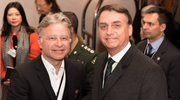 Ernst Wyrsch mit dem brasilianischen Präsidenten Jair Bolsonaro am WEF 2019. (Bild: Andreas Möckli)