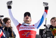 Da konnte Patrick Küng jubeln: Abfahrts-Weltmeister-Titel vor vier Jahren in den USA. Bild: Jean-Christophe Bott/Keystone (Beaver Creek, 7. Februar 2015)