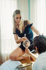 Die ermordete Schauspielerin Sharon Tate mit Ehemann Roman Polanski. (Bild: Jack Garofalo/Getty (Cannes, 1968))