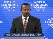 Äthiopiens Regierungschef Abiy Ahmed spricht am Mittwoch am WEF in Davos. (Bild: Keystone/LAURENT GILLIERON)